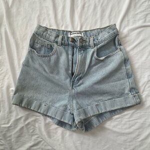 American Apparel high rise denim shorts Made in USA vintage style size 27
